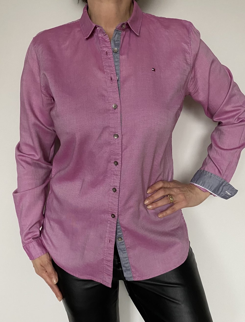 Tommy Hilfiger, Bluse, neuwertig, Jeanshemd-Style, pink rosé, Gr. 38/10