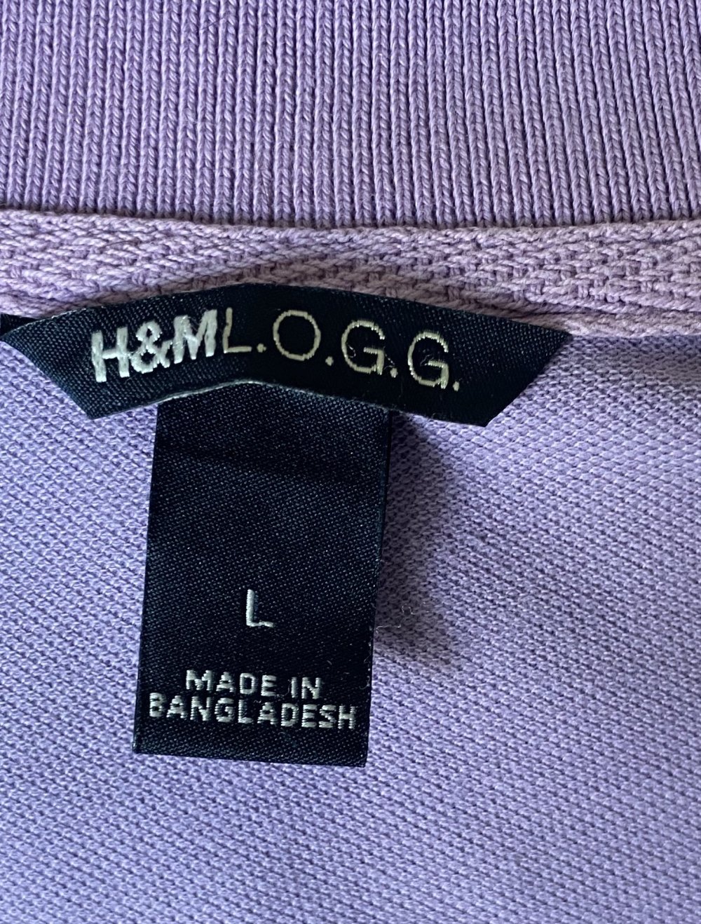 H&M, Poloshirt, kurzarm, Baumwolle, flieder/ lila, Gr. L