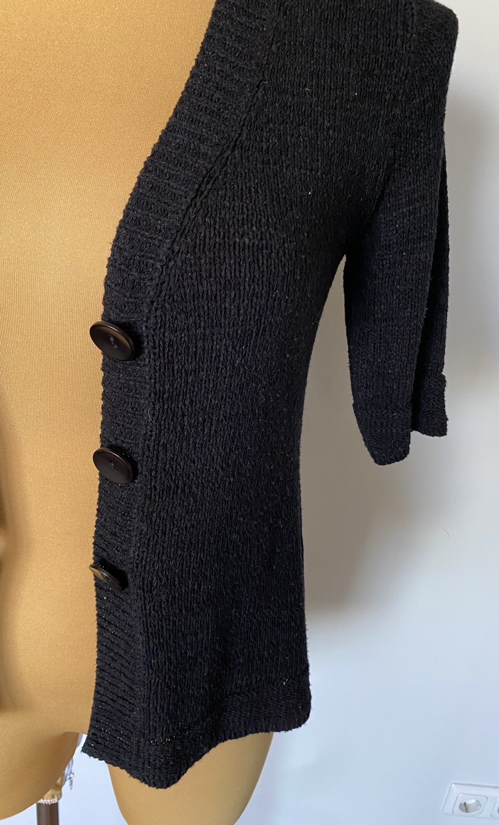 Strauss Innovation, Oberteil, Strickjacke, kurzarm, schwarz, Gr. 36